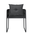Afuera Living Powder-Coated Steel/PE Rattan Garden Dining Set in Black