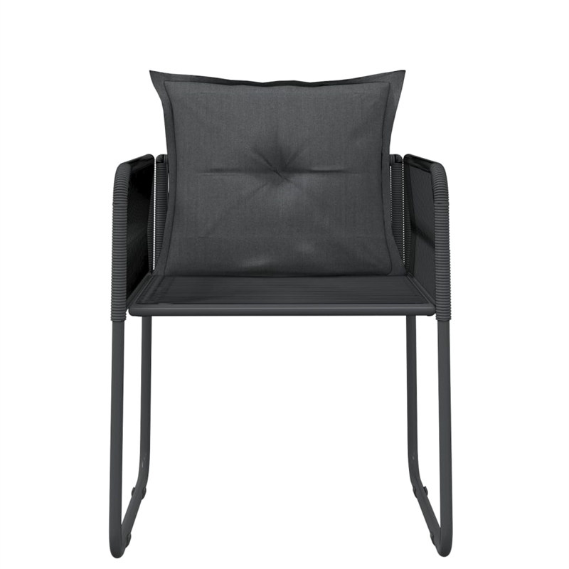 Afuera Living Powder-Coated Steel/PE Rattan Garden Dining Set in Black