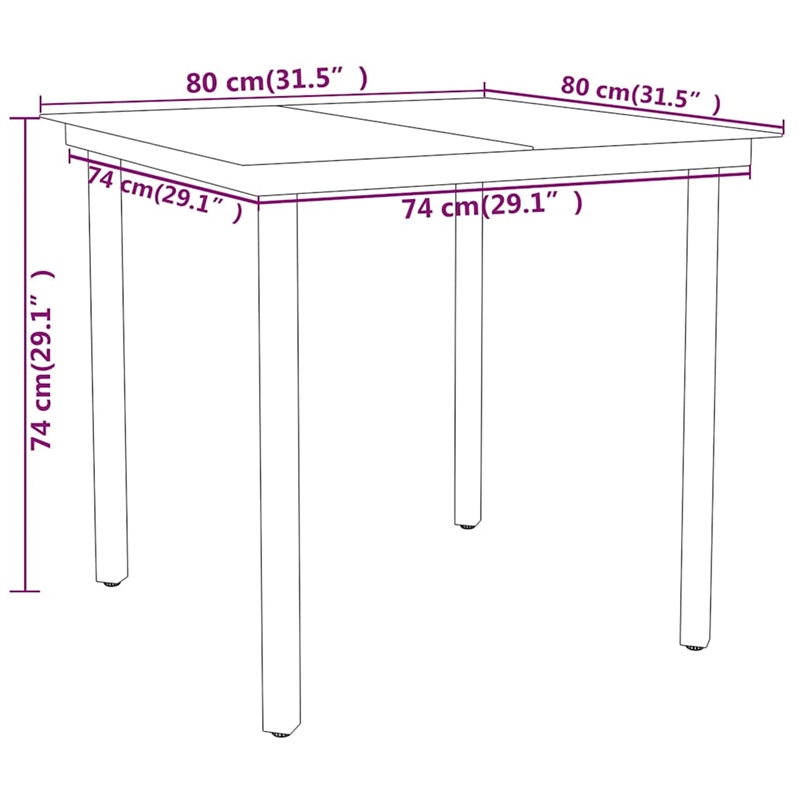 Afuera Living Powder-Coated Steel/PE Rattan Garden Dining Set in Black
