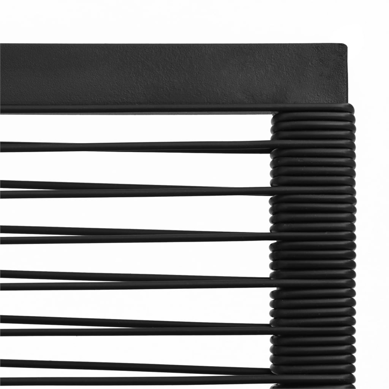 Afuera Living PVC Rattan/Powder-Coated Steel/Glass Dining Set in Black