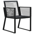 Afuera Living PVC Rattan/Powder-Coated Steel/Glass Dining Set in Black
