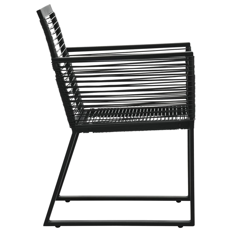 Afuera Living PVC Rattan/Powder-Coated Steel/Glass Dining Set in Black