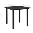 Afuera Living PVC Rattan/Powder-Coated Steel/Glass Dining Set in Black