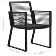 Afuera Living PVC Rattan/Powder-Coated Steel/Glass Dining Set in Black