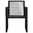 Afuera Living PVC Rattan/Powder-Coated Steel/Glass Dining Set in Black