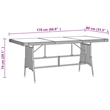 Afuera Living Garden Dining Set in Black Poly Rattan/Steel/Glass Large