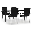 Afuera Living Poly Rattan Standard Foldable Garden Dining Set in Black