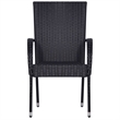 Afuera Living Poly Rattan Standard Foldable Garden Dining Set in Black