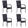 Afuera Living Poly Rattan Standard Foldable Garden Dining Set in Black
