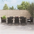 Afuera Living PE Rattan 9 Piece Set Durable Garden Dining Set in Black