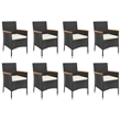 Afuera Living PE Rattan 9 Piece Set Durable Garden Dining Set in Black