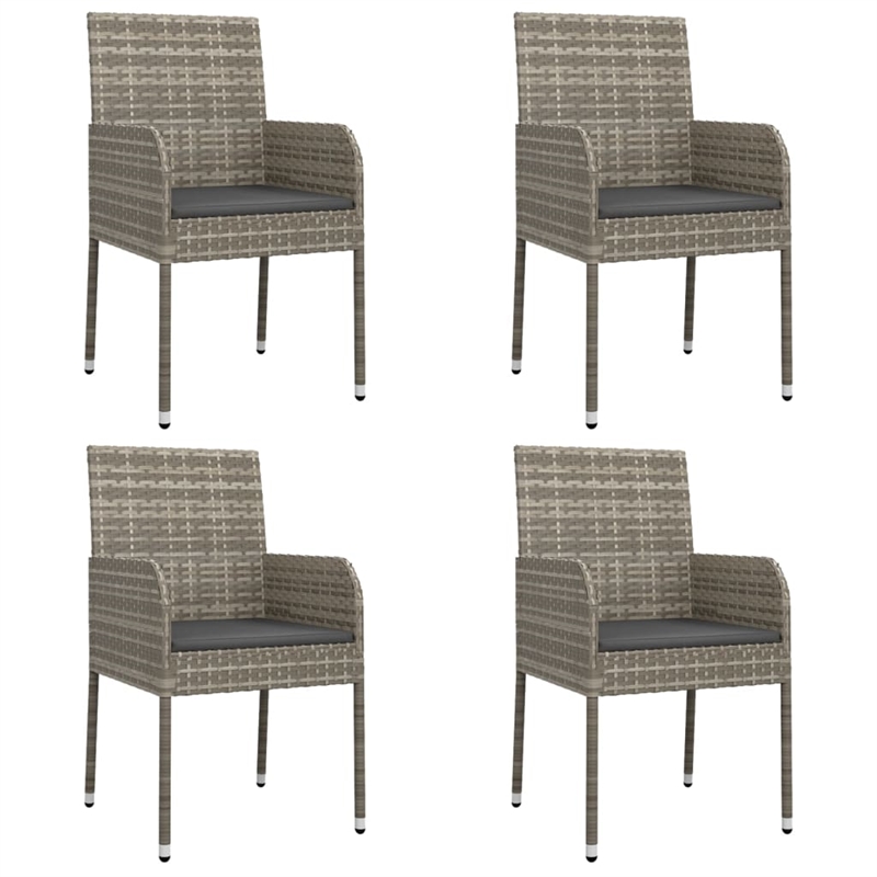 Afuera Living PE Rattan Medium Modular Garden Dining Set in Black/Gray