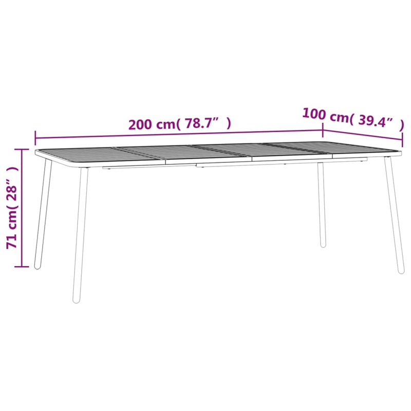 Afuera Living Steel Large Stackable Garden Dining Set in Anthracite/Gray