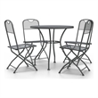 Afuera Living Expanded Metal Mesh Medium Foldable Dining Set in Anthracite/Gray
