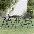 Afuera Living Expanded Metal Mesh Medium Foldable Dining Set in Anthracite/Gray