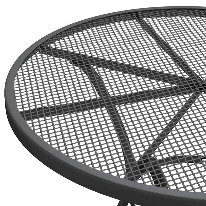 Afuera Living Expanded Metal Mesh Medium Foldable Dining Set in Anthracite/Gray