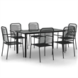 Afuera Living Cotton Rope & Steel Medium Garden Dining Set in Black