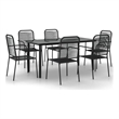 Afuera Living Cotton Rope & Steel Medium Garden Dining Set in Black