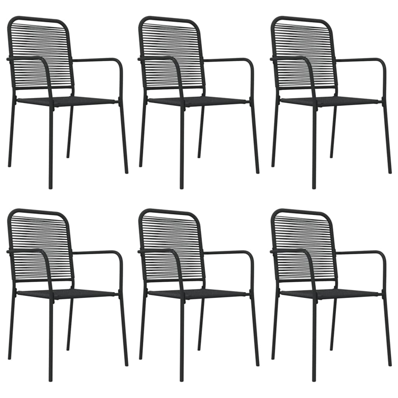 Afuera Living Cotton Rope & Steel Medium Garden Dining Set in Black