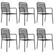 Afuera Living Cotton Rope & Steel Medium Garden Dining Set in Black