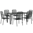Afuera Living Cotton Rope & Steel Medium Garden Dining Set in Black