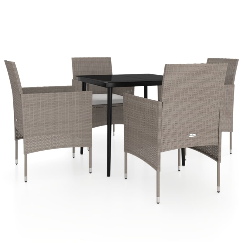 Afuera Living Contemporary PE Rattan MediumGarden Dining Set in Beige