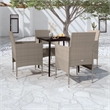 Afuera Living Contemporary PE Rattan MediumGarden Dining Set in Beige