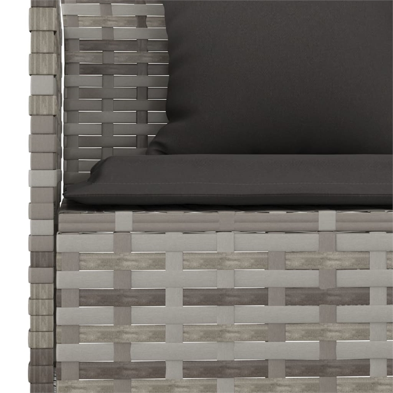 Afuera Living PE Rattan Large Durable Garden Dining Set in Gray PE Rattan