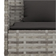 Afuera Living PE Rattan Large Durable Garden Dining Set in Gray PE Rattan
