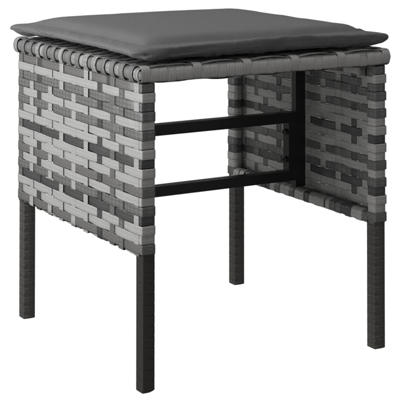 Afuera Living PE Rattan Large Durable Garden Dining Set in Gray PE Rattan