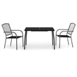 Afuera Living Steel Medium Stackable Garden Dining Set in Anthracite/Gray