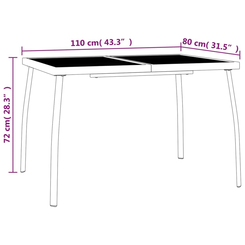 Afuera Living Steel Medium Stackable Garden Dining Set in Anthracite/Gray