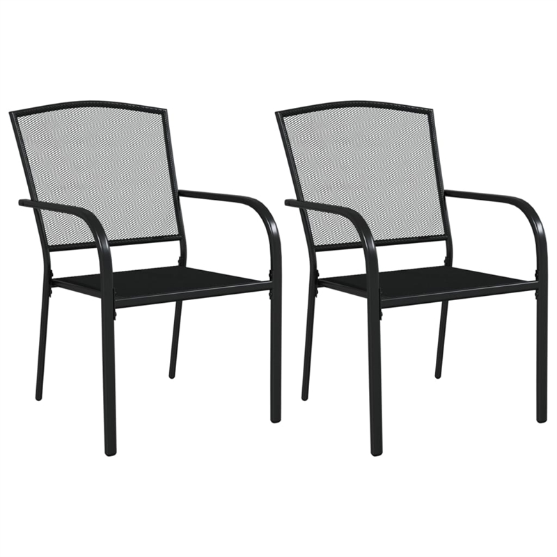 Afuera Living Steel Medium Stackable Garden Dining Set in Anthracite/Gray