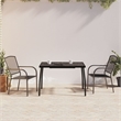 Afuera Living Steel Medium Stackable Garden Dining Set in Anthracite/Gray