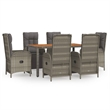 Afuera Living Contemporary PE Rattan Medium Garden Dining Set in Gray