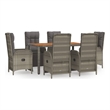 Afuera Living Contemporary PE Rattan Medium Garden Dining Set in Gray