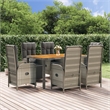 Afuera Living Contemporary PE Rattan Medium Garden Dining Set in Gray