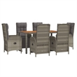 Afuera Living Contemporary PE Rattan Medium Garden Dining Set in Gray