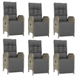 Afuera Living Contemporary PE Rattan Medium Garden Dining Set in Gray