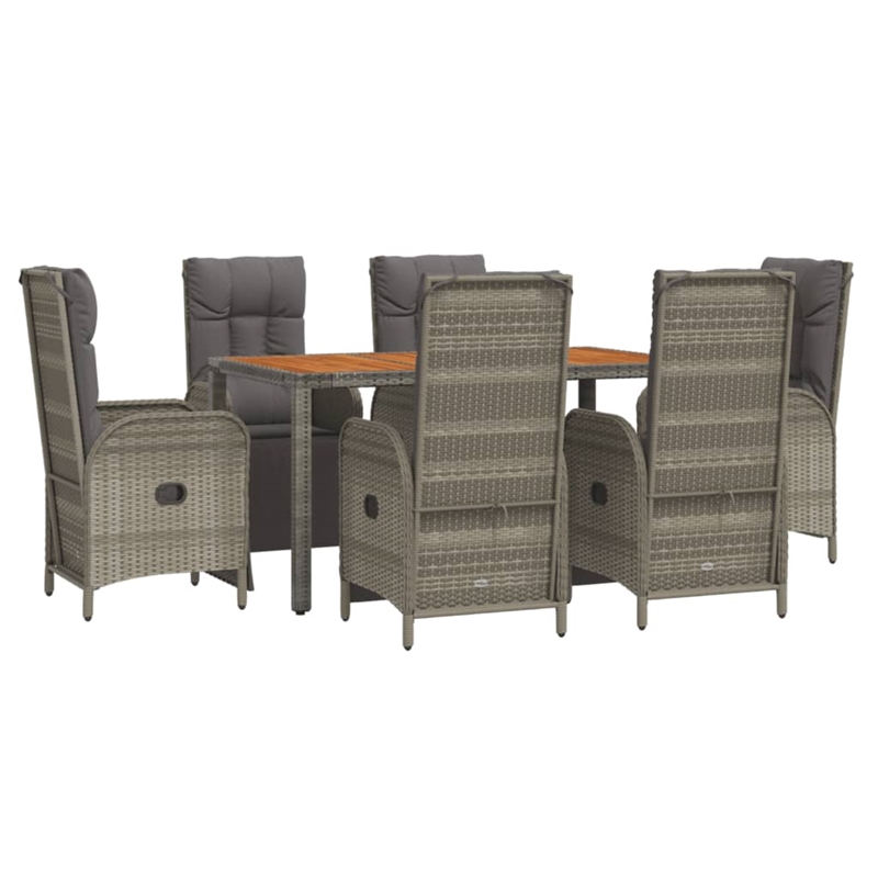 Afuera Living Contemporary PE Rattan Medium Garden Dining Set in Gray