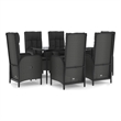 Afuera Living Contemporary PE Rattan Large Garden Dining Set in Black