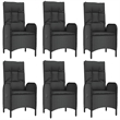 Afuera Living Contemporary PE Rattan Large Garden Dining Set in Black