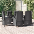 Afuera Living Contemporary PE Rattan Large Garden Dining Set in Black
