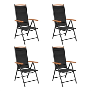 Afuera Living Contemporary Powder-Coated Aluminum Dining Set in Black