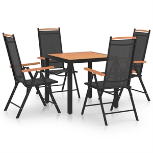 Afuera Living Contemporary Powder-Coated Aluminum Dining Set in Black