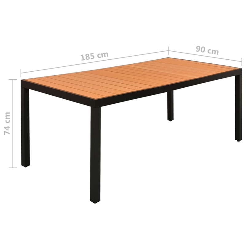 Afuera Living Powder-Coated Aluminum Large Foldable Dining Set in Black