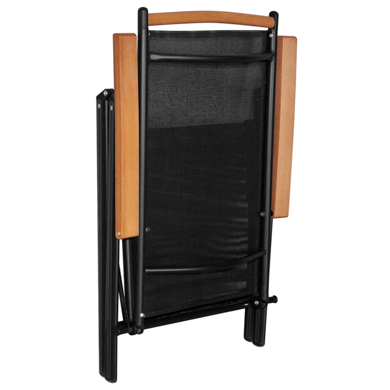 Afuera Living Powder-Coated Aluminum Large Foldable Dining Set in Black