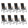 Afuera Living Powder-Coated Aluminum Large Foldable Dining Set in Black
