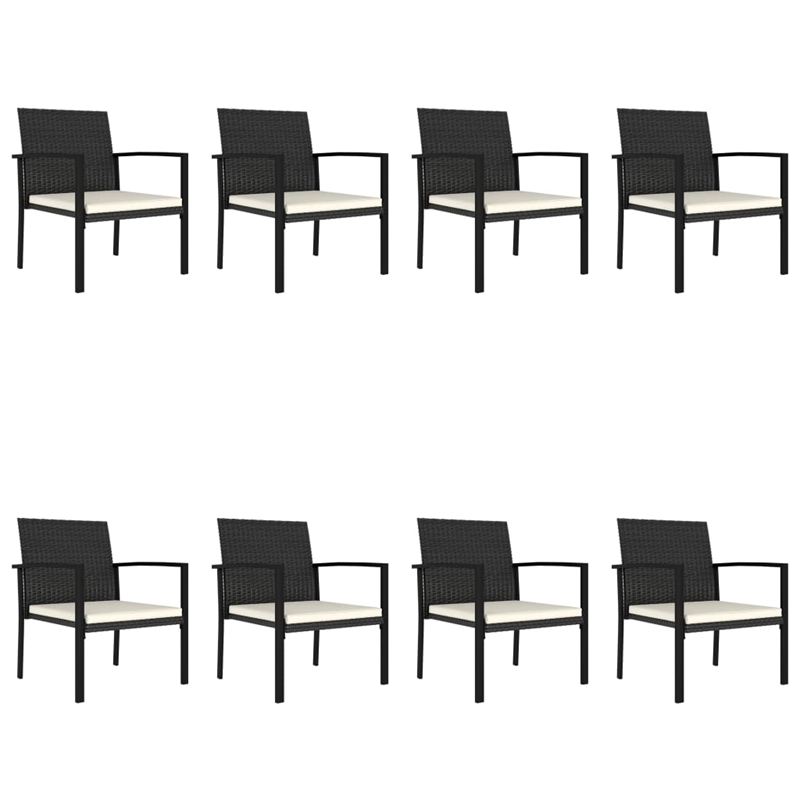 Afuera Living Poly Rattan/Powder-Coated Steel/Glass Dining Set in Black