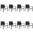 Afuera Living Poly Rattan/Powder-Coated Steel/Glass Dining Set in Black